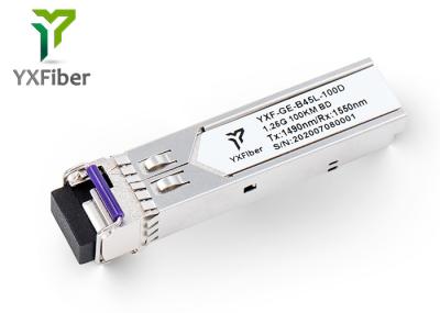 módulo do transceptor da fibra ótica de 1.25G BIDI 100km 1490nm/1550nm SFP