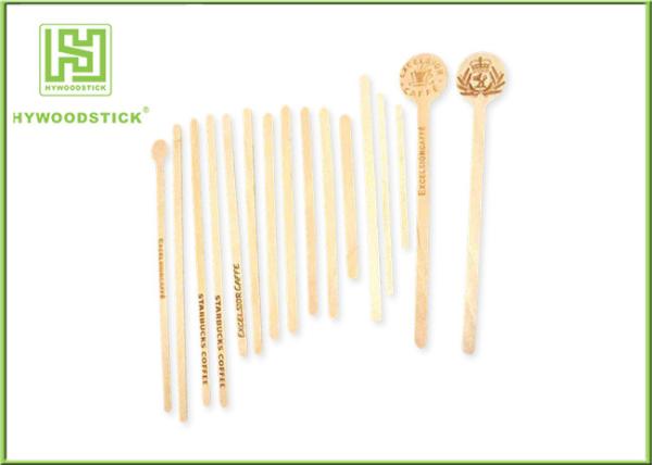 Bulk Placking Wooden Cocktail Sticks , Round Head Custom Swizzle Sticks For Drinks