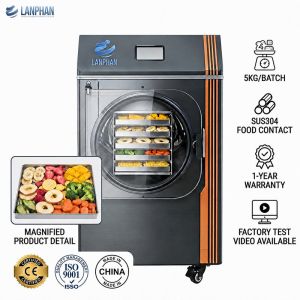 5 Trays Home Freeze Dryer Lyophilizer Machine with 4-6KG/batch Capacity and 220V