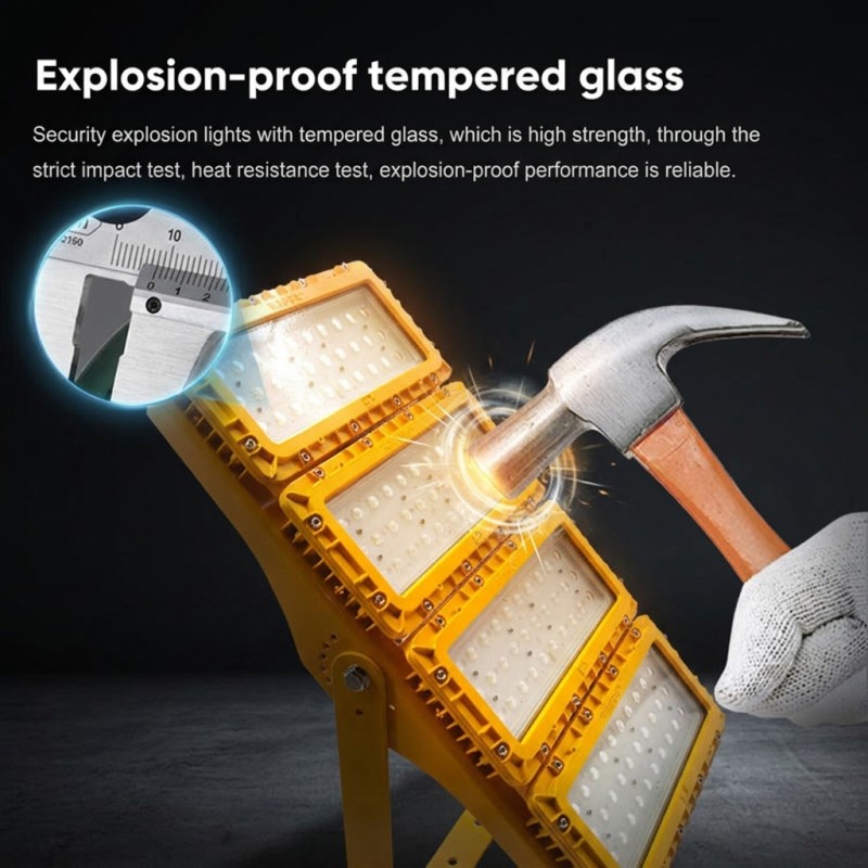 ATEX Ex db mb IIb T6 600W LED Explosion Proof Flood Light LUMILEDS LM-80 72000LM IP65 Large Area Hazardous Lighting