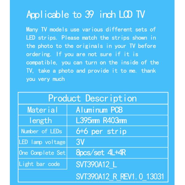 39P2300D 39L2300D TOSHIBA TV задней светодиодной лентой 39L2333D SVT390A12_ L_ REV1.0_130314