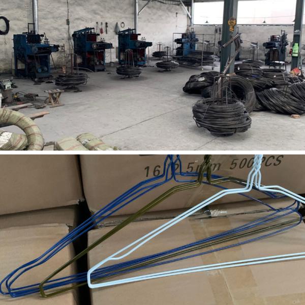 Diameter 1.9mm Laundry Drying Hanger , 16 Inch White / Black Wire Coat Hangers