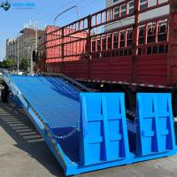 Hollow Grid Reinforced Steel Beams 1.2-1.68 Meters Hydraulic dock ramp Portable Forklift Ramp