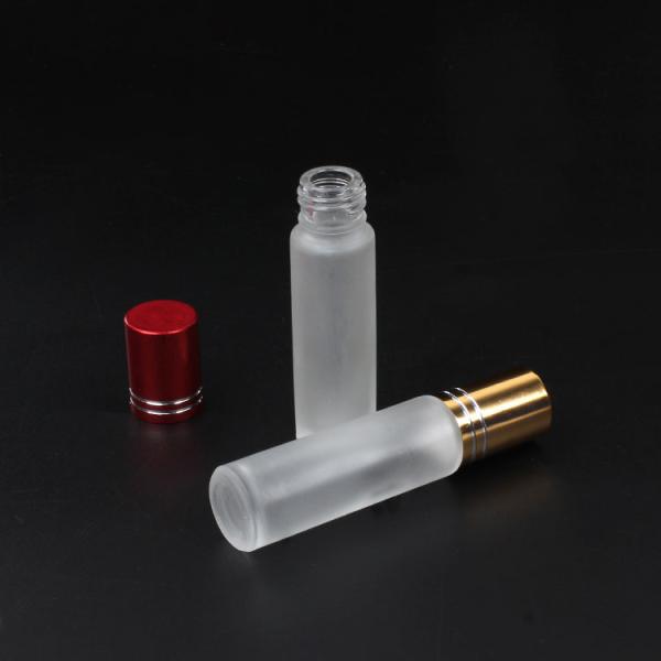 Silver Cap Glass Rollerball Containers Round Shape For Applying Diluted Essential Oils
