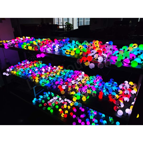 IP65 Waterproof 35mm DMX RGB LED Ball Light String with Custom Spacing