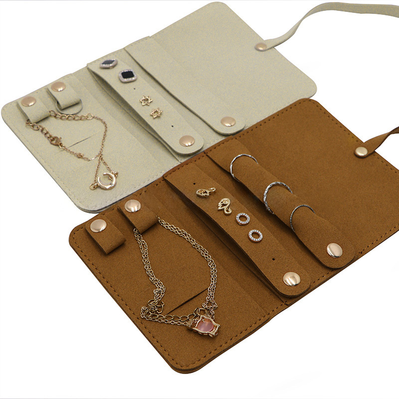 Pu Leather Travel Jewelry Organizer Lightweight Jewelry Travel Bag Portable Multi Purpose 120x65mm
