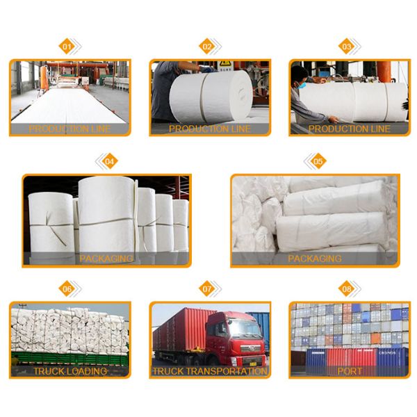 High Temperature Ceramic Fiber Blanket Thickness 25mm 50mm Kiln Insulating Blanket