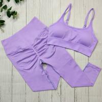 Le yoga sans couture de femmes a placé le soutien-gorge de sport de séance d'entraînement de 2 morceaux avec de hautes guêtres de shorts de taille