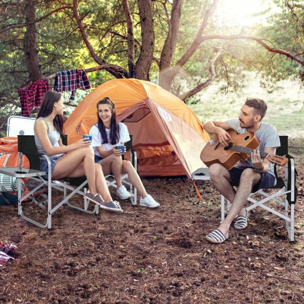 Promotional Folding Lightweight Aluminum Dining Director Chair Adjustable Outdoor Foldable Metal Director Chairs