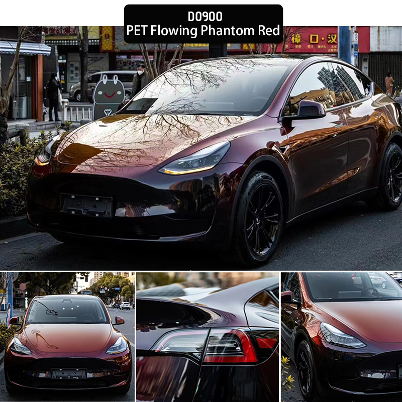 Matte Diamond Black Red Suv Car Sticker Car Fancy Stickers Car Wrap Vinyl Film Chameleon Black Red Tint