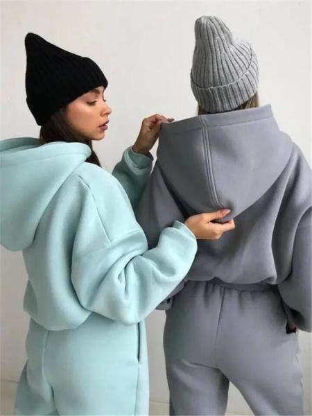                 Drawstring Pants Two Piece Sets Women Tracksuit Jogging Suits Women Sweatpants and Hoodie Set             