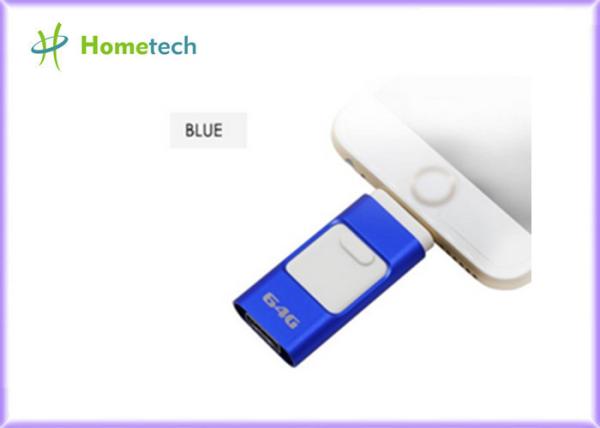 Mobile Phone USB Storage 3 in 1 U-Disk Pendrive Multi-function OTG Card Reader Both for iPhone iOS & Samsung Android