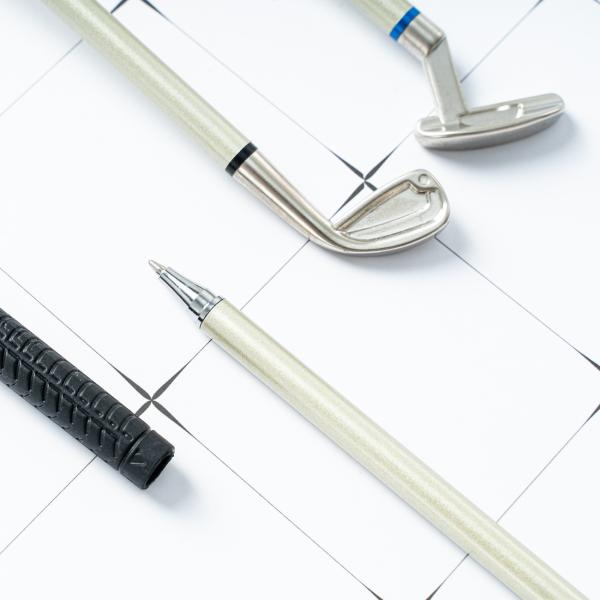 Fashion Elegant Golf Promotional Pen Set 0.7mm Metal Ball Pen Functional Stationery