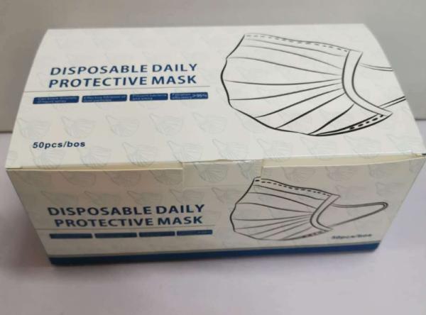 Blue Disposable-3PLY protective face mask non-woven and meltblown cloth material with CE certificate 50pcs per box