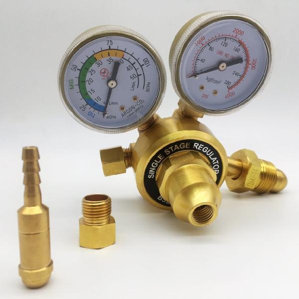Weld Acetylene Regulator Welding Gas Gauges Cga-200 Rear Inlet with 9/16"-18 Outlet and Hose Connector