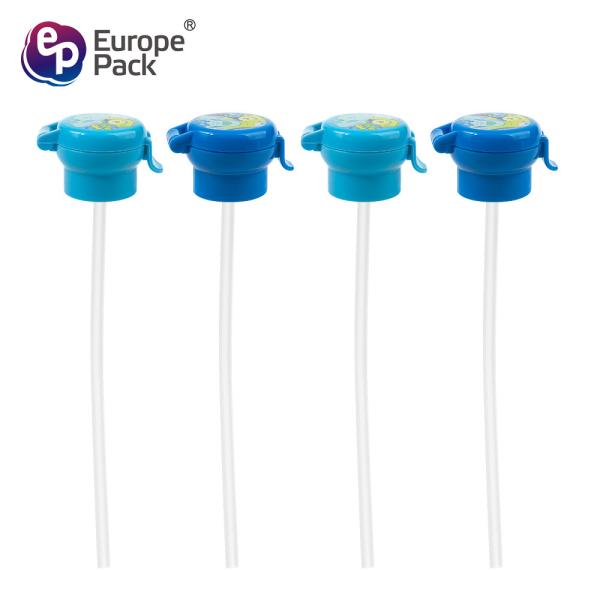 Wholesale Cartoon design child resistance cap cute plastic water bottle caps with straw