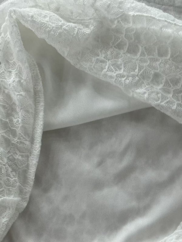 Women's White Lace Asymmetric Tube Top