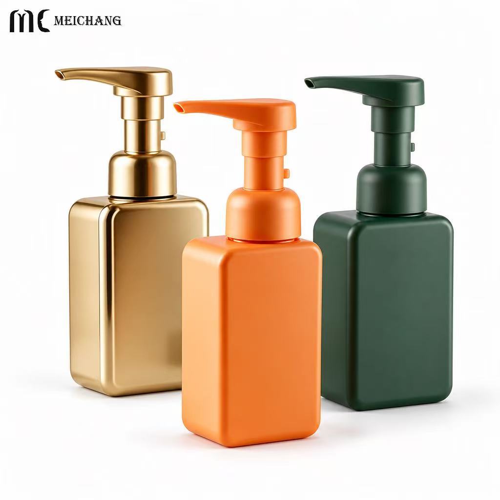 500ml / 600ml Refillable Square PET Foaming Pump Bottle, with a 1.5cc foaming dispenser(MC-1806)