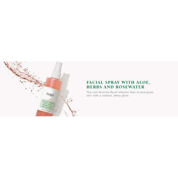 Safe Facial Spray Natural Skin Toner With Aloe Herbs And Rosewater