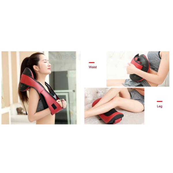 Red Portable Electric Massage Pillow Customized Shiatsu And Kneading Massage Pillow