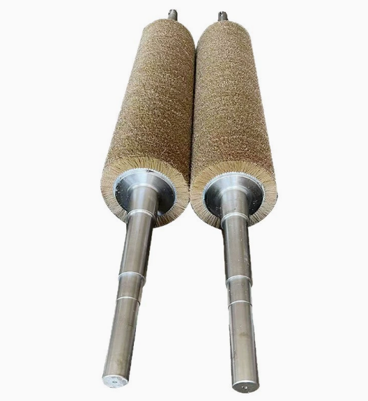 Crimped Industrial Cleaning Brush Roller Industrial Spiral Coil Roller Brush Steel Wire Roller Polishing Brush