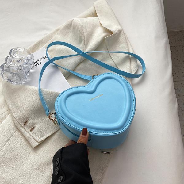 Women Heart Shape Small Leather Crossbody Bag With Shoulder Strap