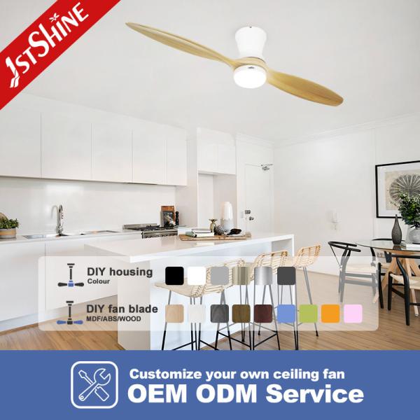 School Living Room LED Ceiling Fan 52 inch Support Dimmer Yes 3 Colors Natural Blades