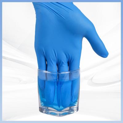 Luvas industriais azuis do exame do nitrilo da transformação de produtos alimentares das luvas descartáveis de FDA do CE