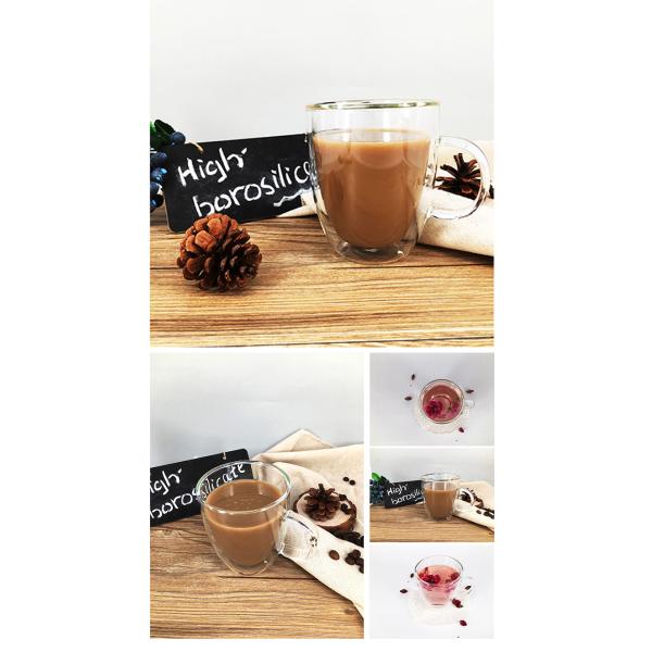 Стекла круглого рождества выпивая, подгонянная чашка стекла двойного слоя Латте