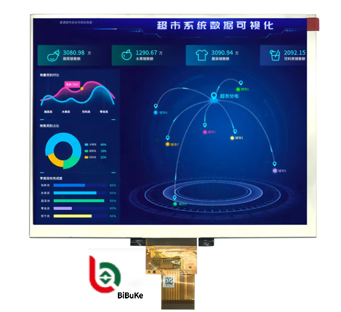 8-Inch 1024×768 XGA IPS Panel TFT LCD Display with 170° Viewing Angle