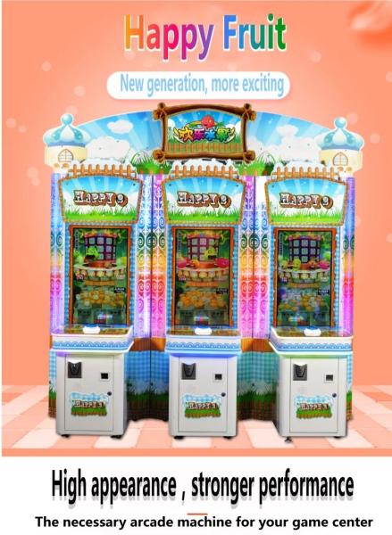 3 Players Redemption Arcade Machines Adjustable Difficulty Happy Fruits Coin Ticket Lottery Dispenser Video Game Machine