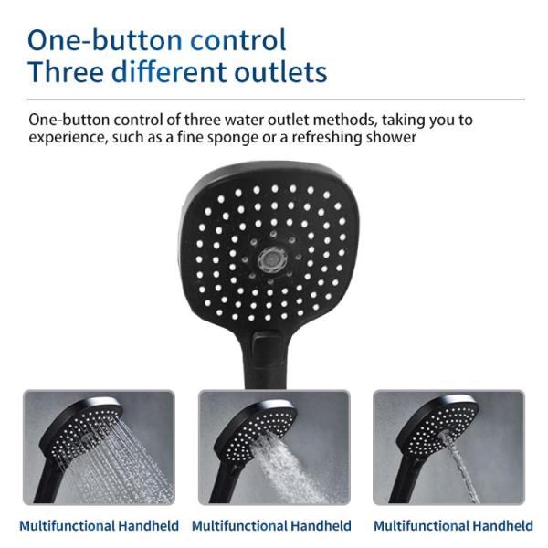 Shower Set Black Wall Mounted Stainless Steel Rain Shower Set Mixer Faucet