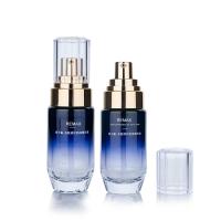 20g de couleur personnalisée Gradient Glass Bottle bleu pour les soins de la peau pour la lotion Bouteilles cosmétiques en verre de luxe