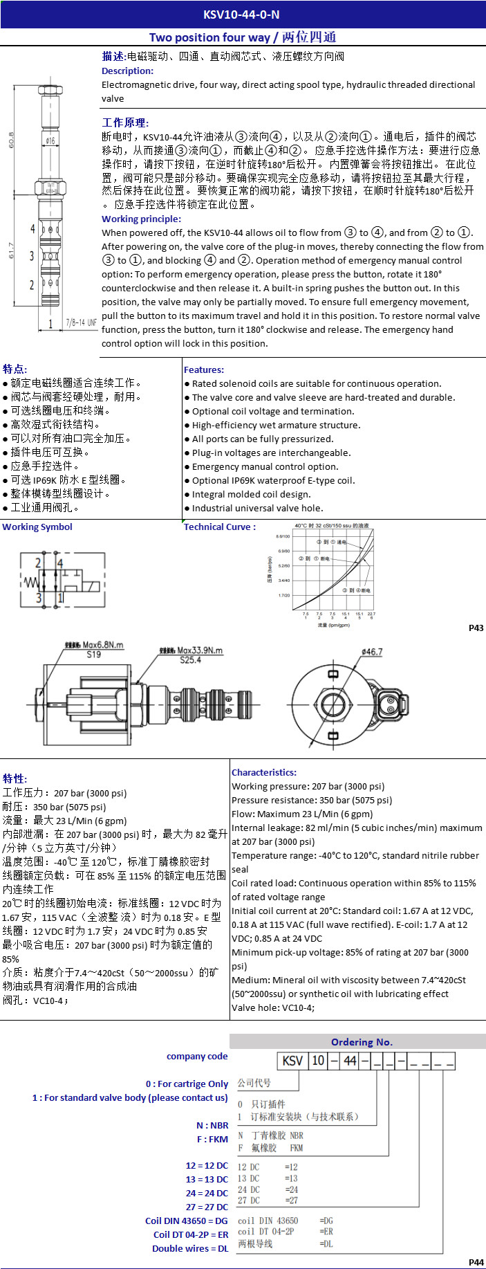 Капсула соленоидный гидравлический клапан 24v 3 Way 5 Position Directional Control Valve