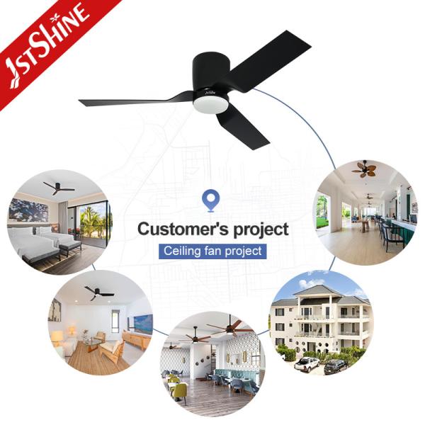 Low Profile Ceiling Fan with Safety Remote Control and 3 Color LED Light by 1stshine