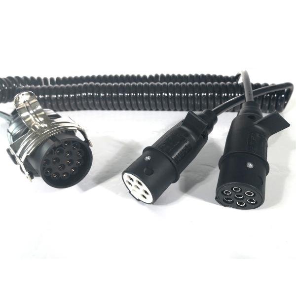 European Type Trailer Cable Spiral Coil 24v Nylon Plug OEM Standard