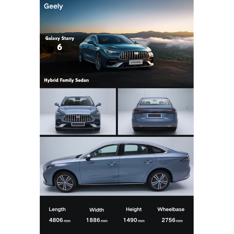 The All-new for Galaxy Starry 6 60km Explore Edition Plug-in Hybrid Sedan with Parking for 180km/h Max Speed 8.5kWh Battery