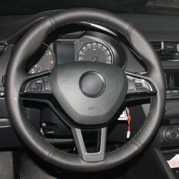 Light Brown Steering Wheel Wrap for Skoda Octavia 2017 Fabia 2016 2017 Rapid Spaceback 2016 Superb