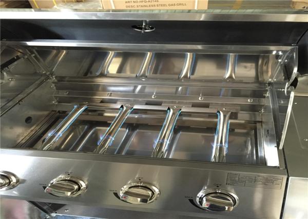 Factory price kitchen bbq easy grill slow burning 4 burners gas bbq grill with wheel