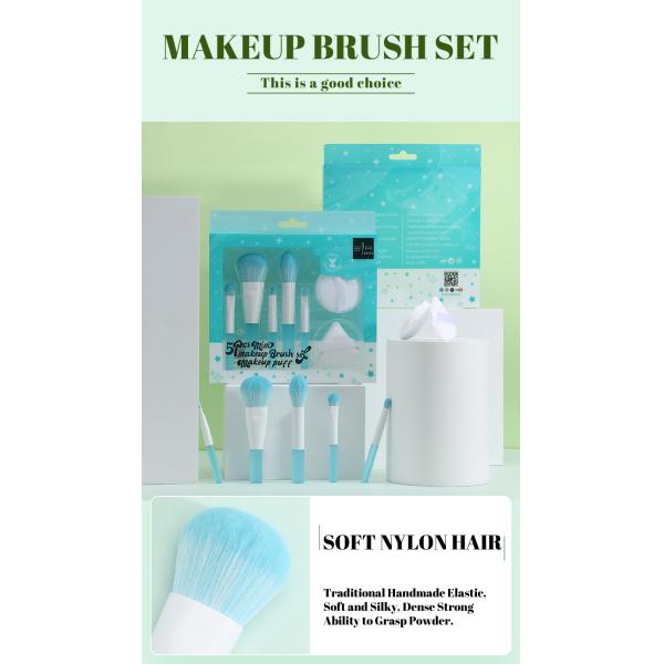 5 штук для макияжа для путешествий с комплектом макияжа с прозрачной PVC упаковочной коробкой