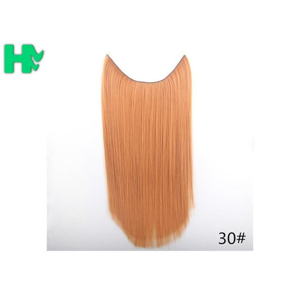 Synthetic Fibre Hair Extensions Straight Double Drawn Human Hair Wefts