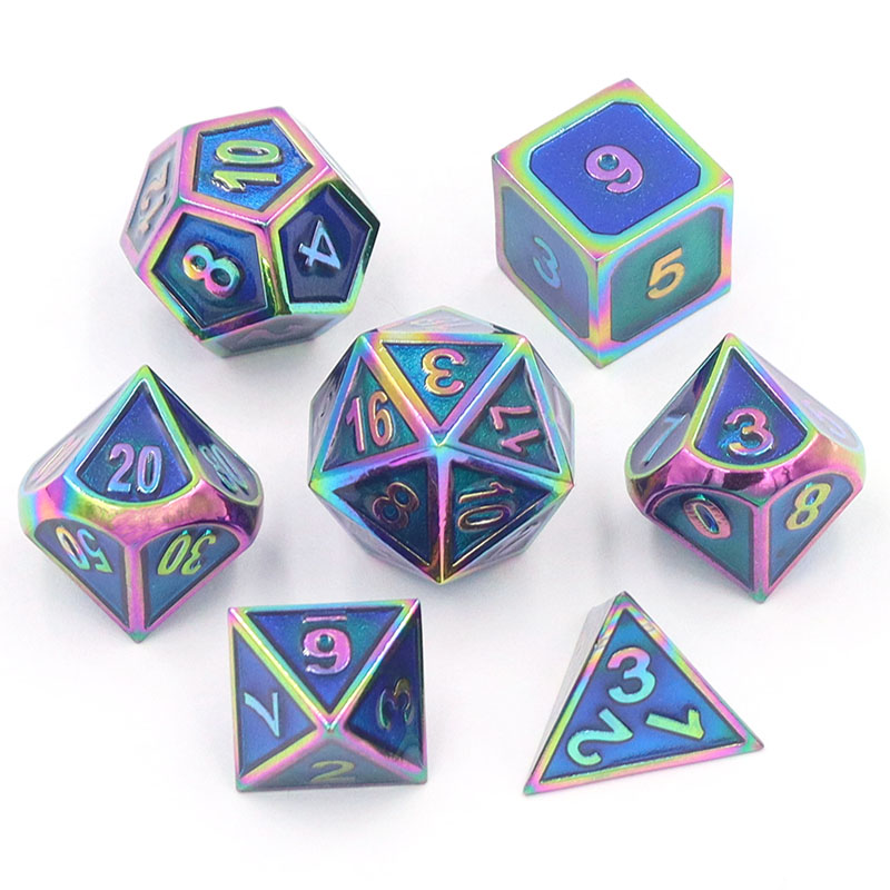Customized Logo Zinc Alloy Metal Dice Set 16mm-20mm Polyhedral Game Dice for RPGs
