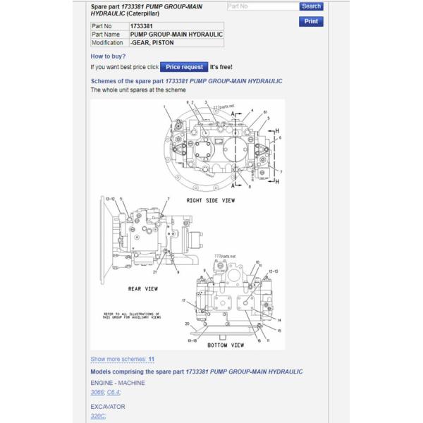 SBS120 Hydraulic Main Pump 173-3381 Hydraulic Pressure Pump For E320C E320D