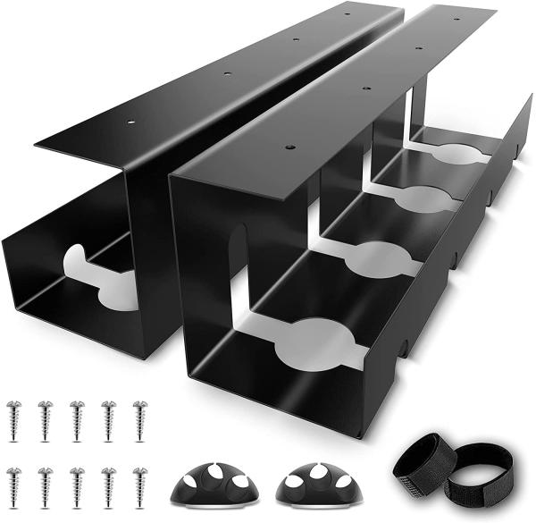 Electric Standing Desk Under Desk Cord Management and Organization with Metal Iron Tray
