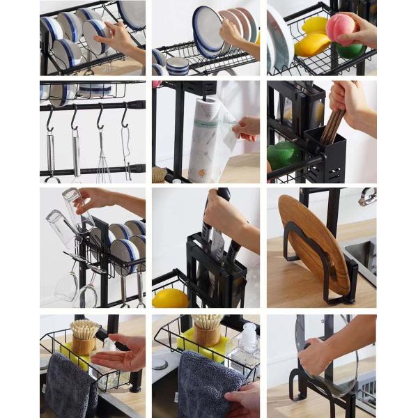 Retractable Over The Sink Adjustable Dish Rack 96x30x56cm Specification