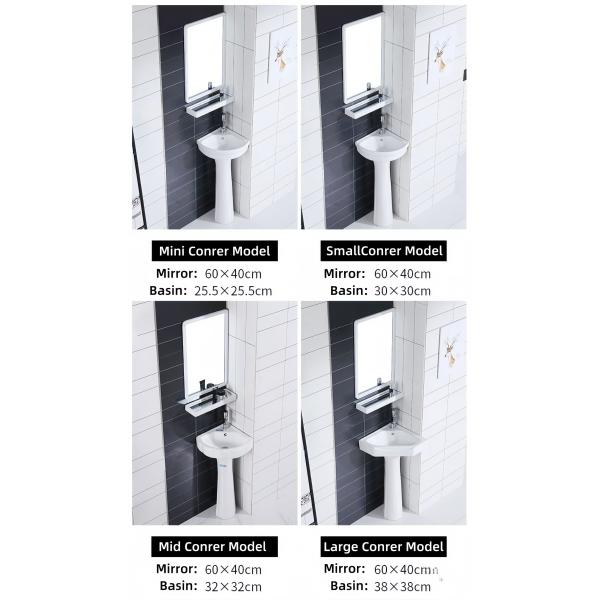 Indoor Small Bathroom Full Pedestal Wash Basin High Quality Ceramic Modern Design
