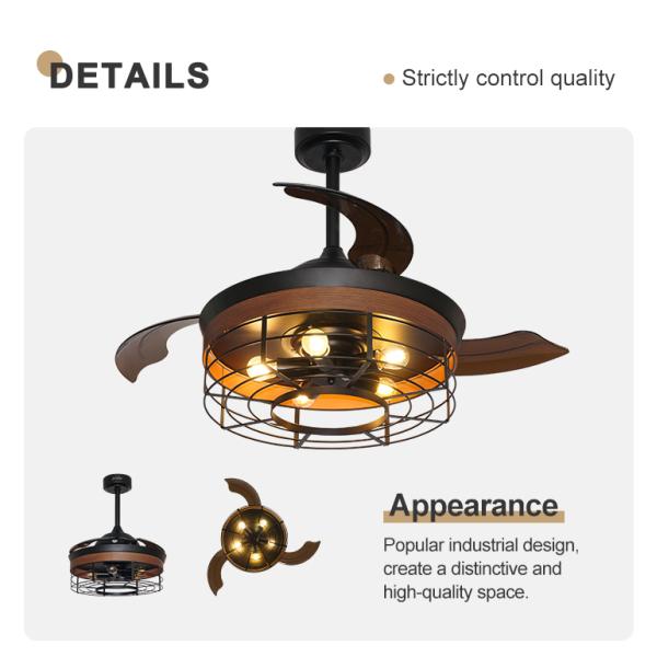 Folhas acrílicas populares LED poupança de energia ventilador de teto invisível 1stshine elemento metálico