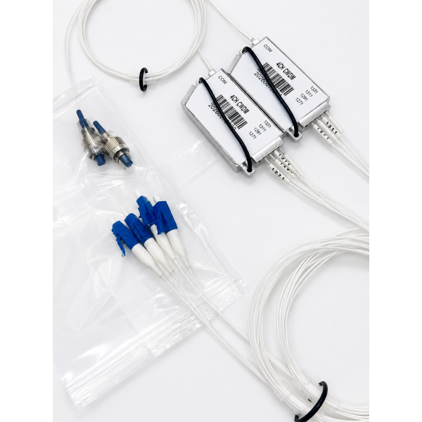 4CH CWDM Module 1270 1290 1310 1330nm Low Loss 1x4 Fiber Optic Mux Demux FC APC 2.0mm Cable 1.5m