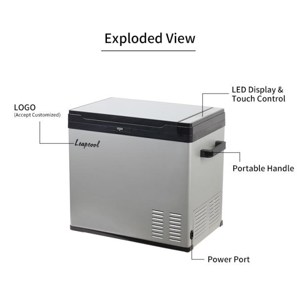 Портативный солнечный автомобильный холодильник компрессорный охладитель для путешествий DC 12V Кампинговый автомобильный морозильник Лед