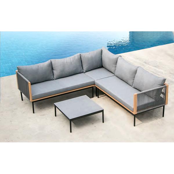 outdoor SGS Depth 700mm Rattan Garden Furniture Sets L Shaped